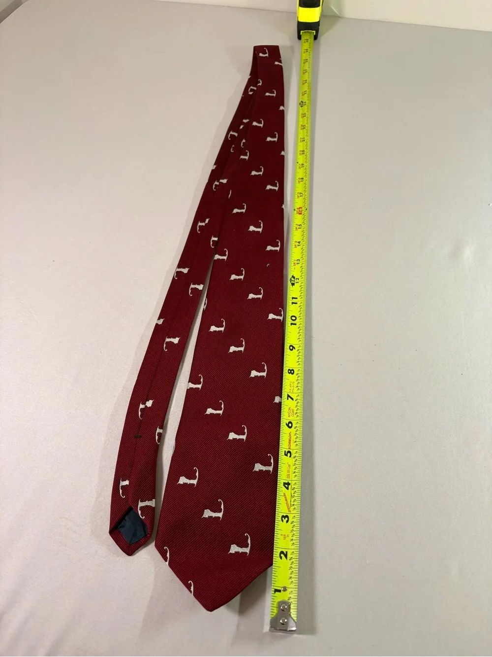 Puritan Burgundy Neck Tie with White Dog Motif